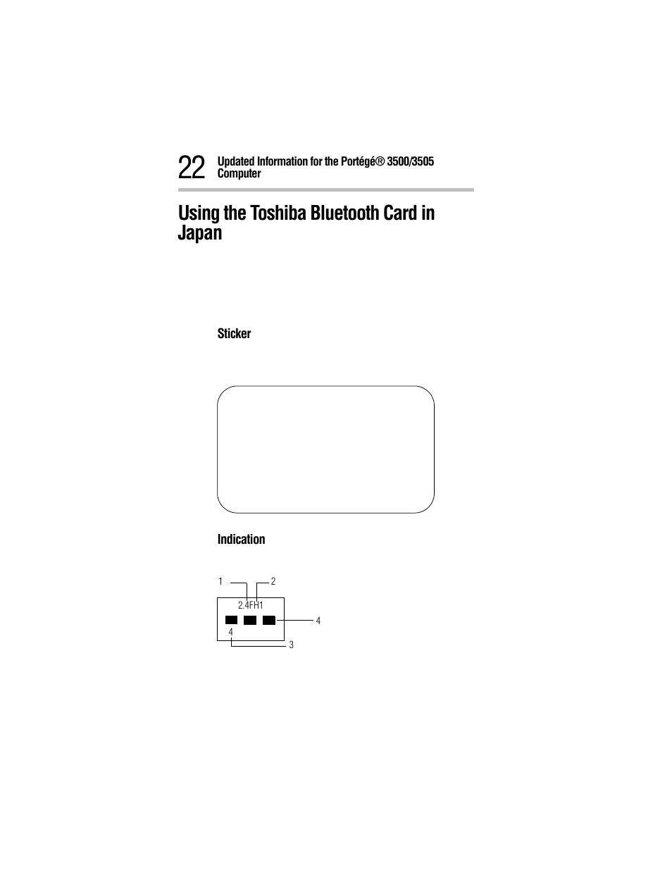 Using the toshiba bluetooth card in japan | Toshiba 3500 User Manual | Page 22 / 24