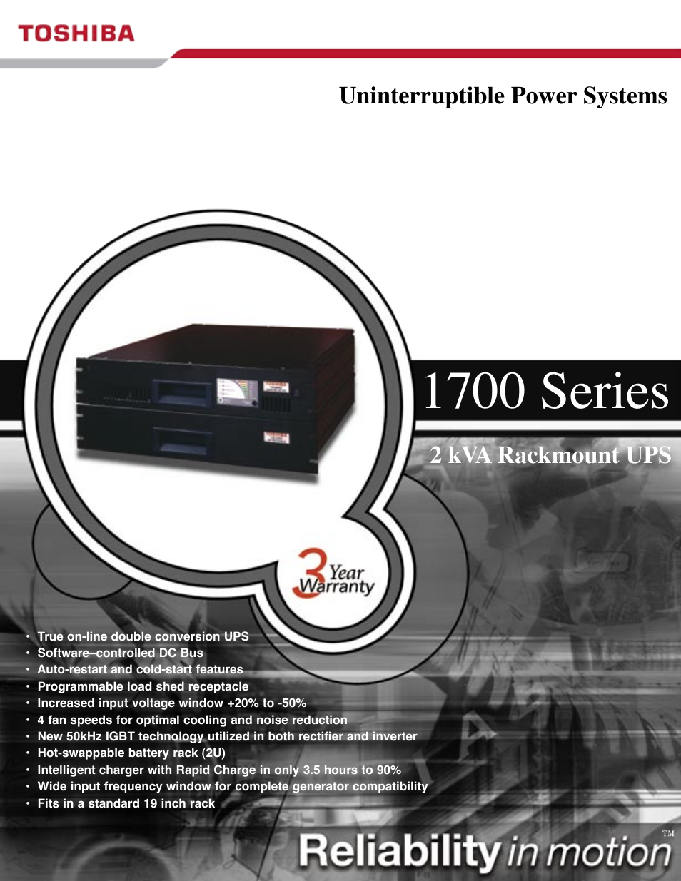 Toshiba 1700 Series User Manual | 2 pages