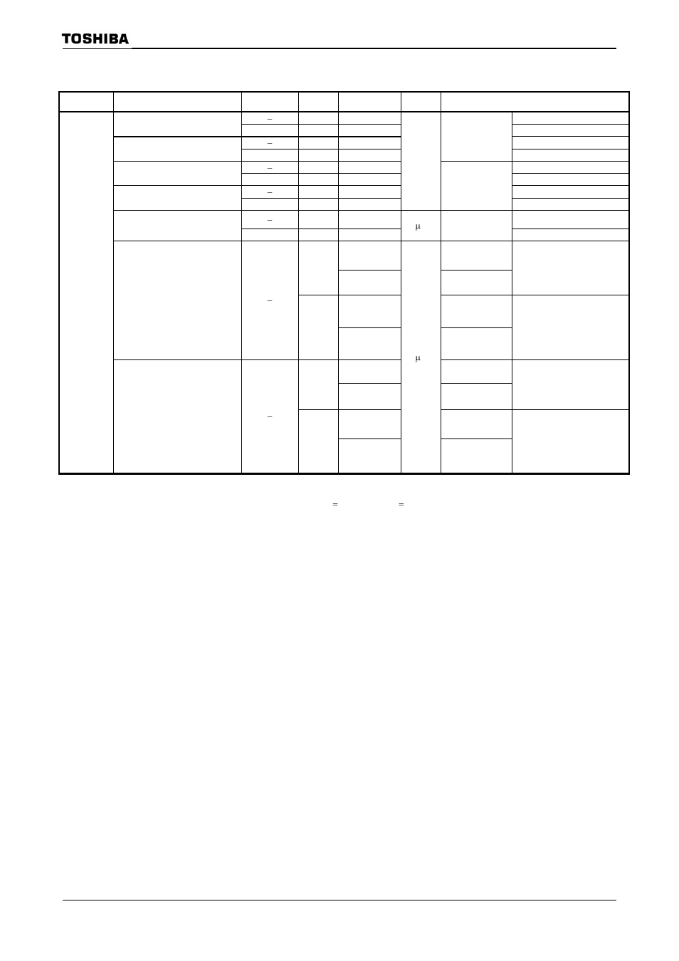 Tmp92cz26a, Symbol parameter min typ. max unit condition | Toshiba H1 Series User Manual | Page 647 / 751