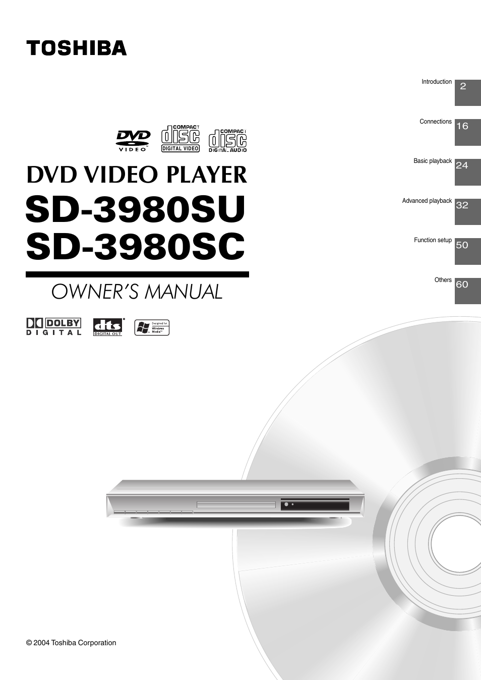 Toshiba SD-3980SC User Manual | 61 pages