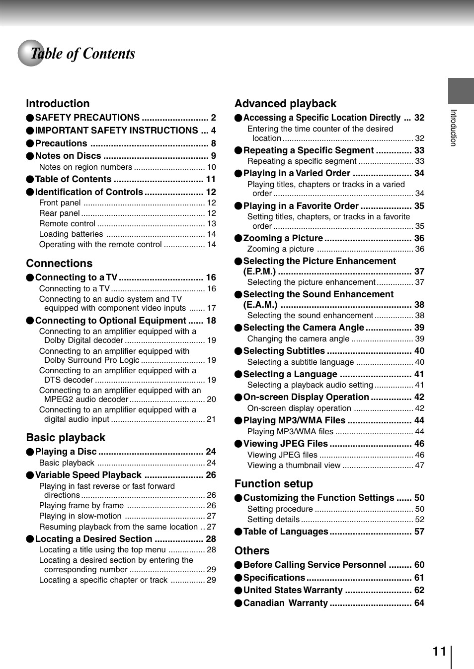 Toshiba SD-3980SC User Manual | Page 11 / 61