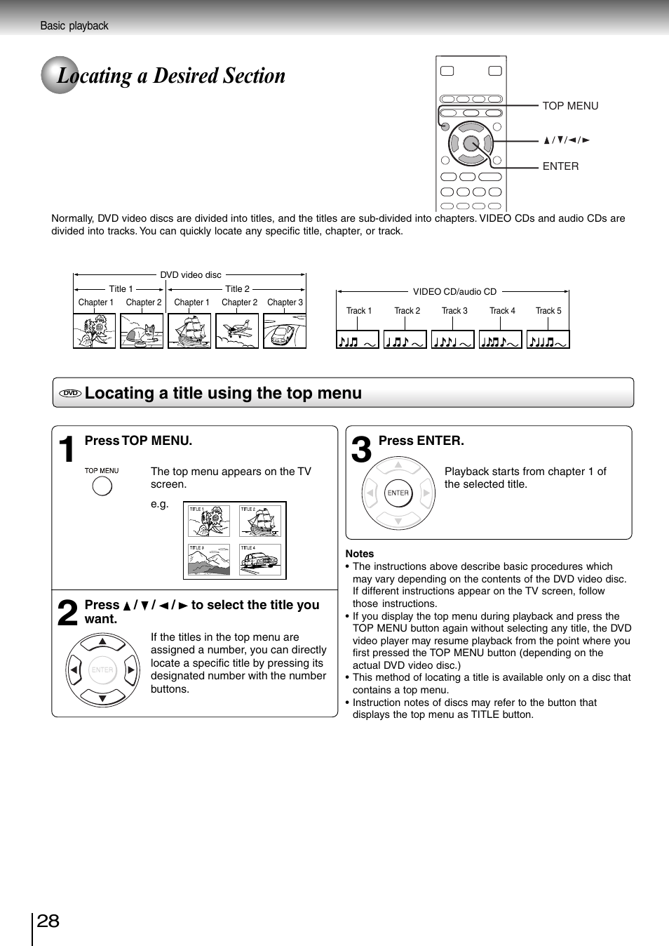 Locating a title using the top menu | Toshiba SD-3980SC User Manual | Page 27 / 61