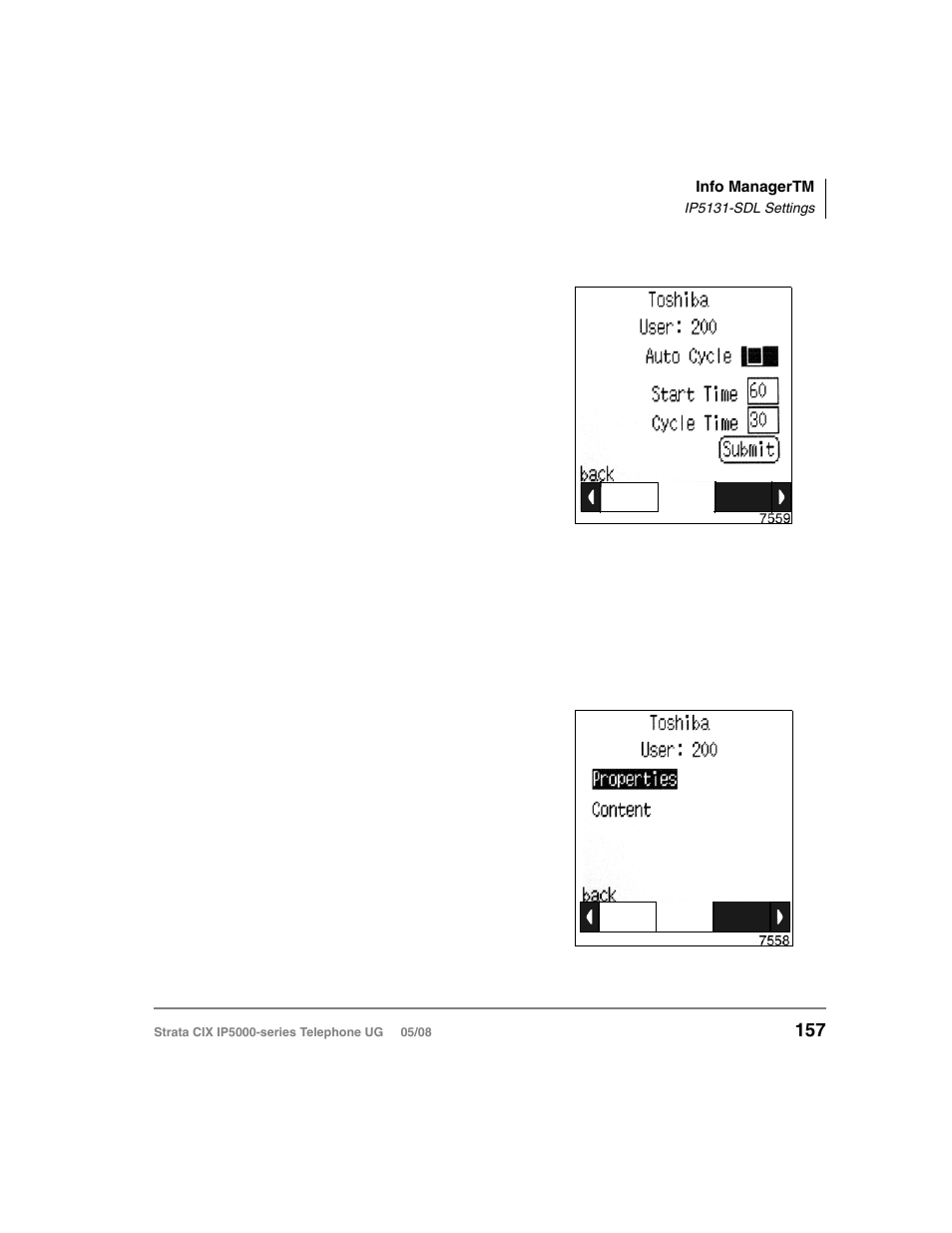 Cycle, Configure, Cycle configure | Toshiba STRATA IP5000 User Manual | Page 175 / 196