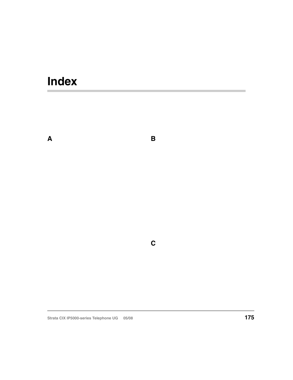 Index | Toshiba STRATA IP5000 User Manual | Page 193 / 196