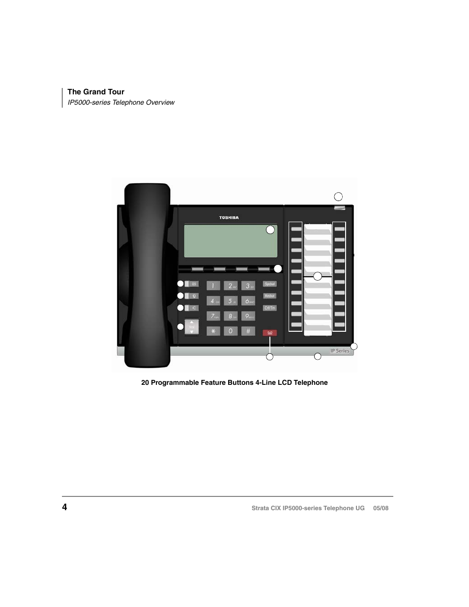 Ip5000-series telephone overview | Toshiba STRATA IP5000 User Manual | Page 22 / 196