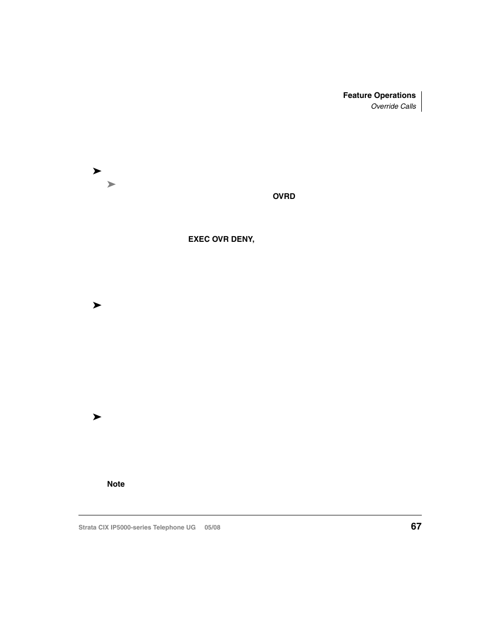 Executive override, Destination restriction/traveling class override, Class of service override | Toshiba STRATA IP5000 User Manual | Page 85 / 196