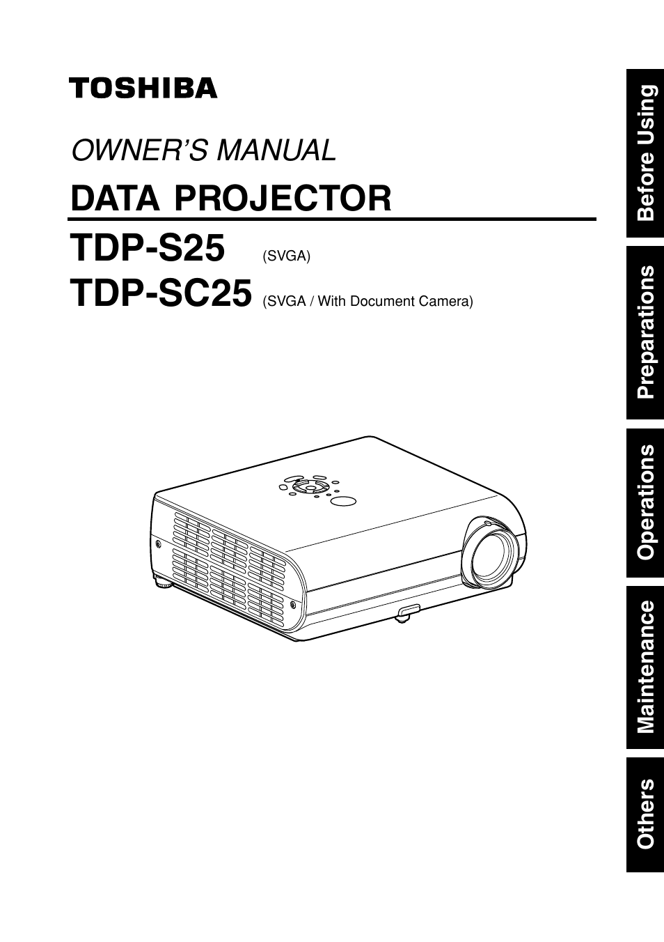 Toshiba TDP-SC25 User Manual | 25 pages