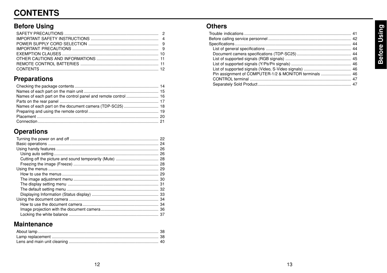 Toshiba TDP-SC25 User Manual | Page 7 / 25