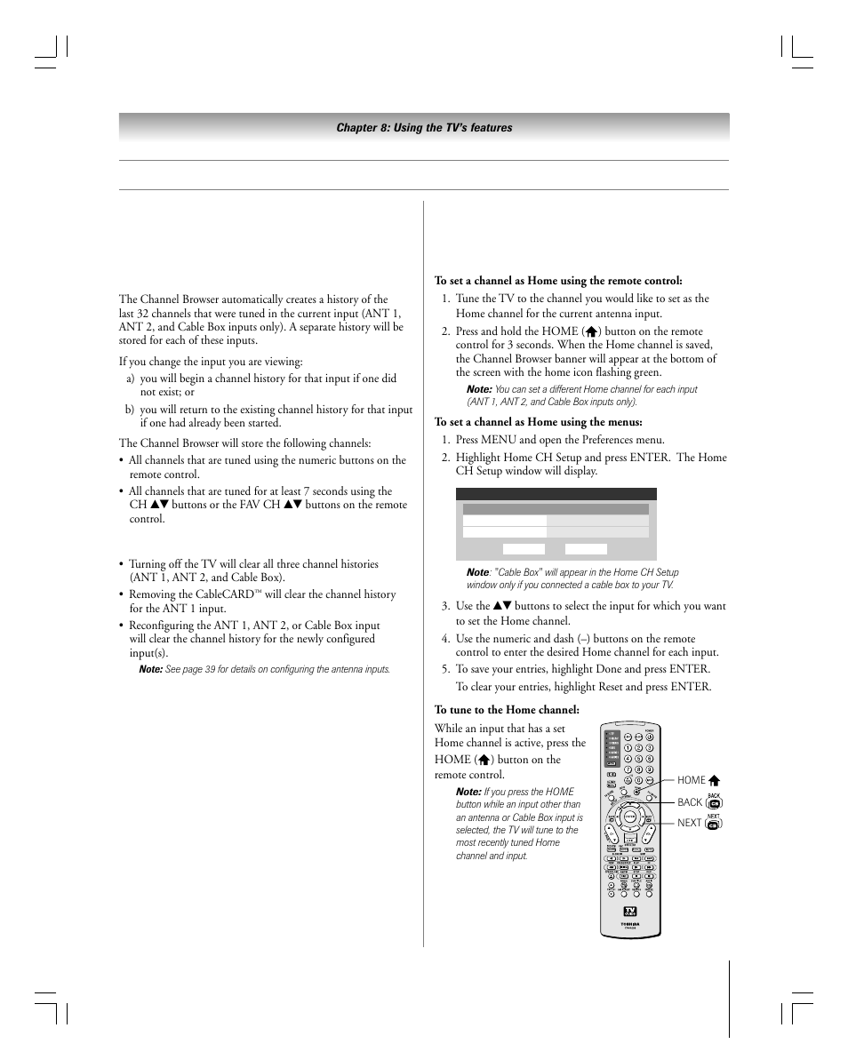 Tuning channels, Using the channel browser | Toshiba 27HLV95 User Manual | Page 63 / 102
