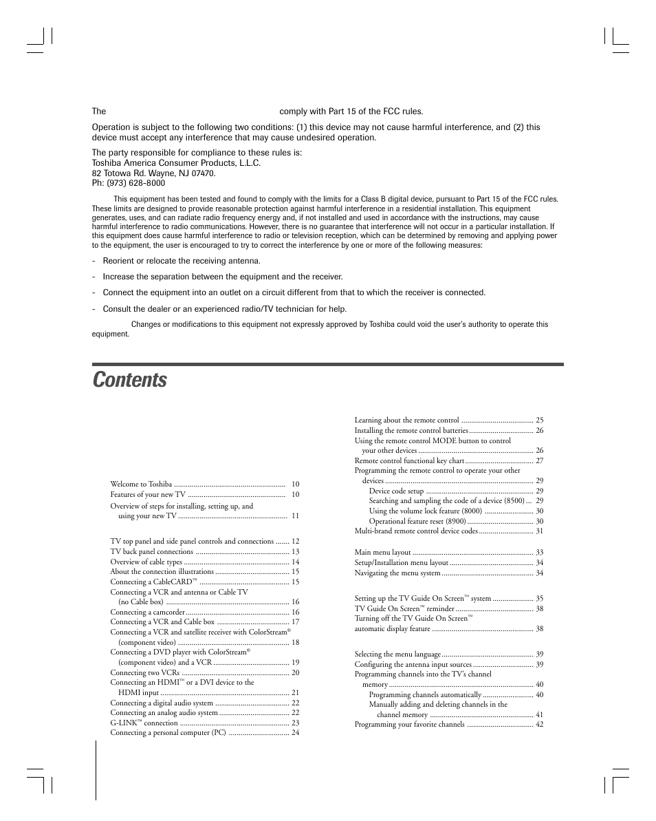 Toshiba 27HLV95 User Manual | Page 8 / 102