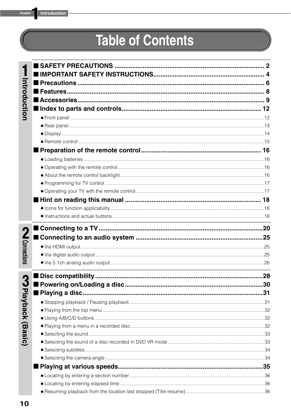 Toshiba HD-XE1KY User Manual | Page 10 / 76