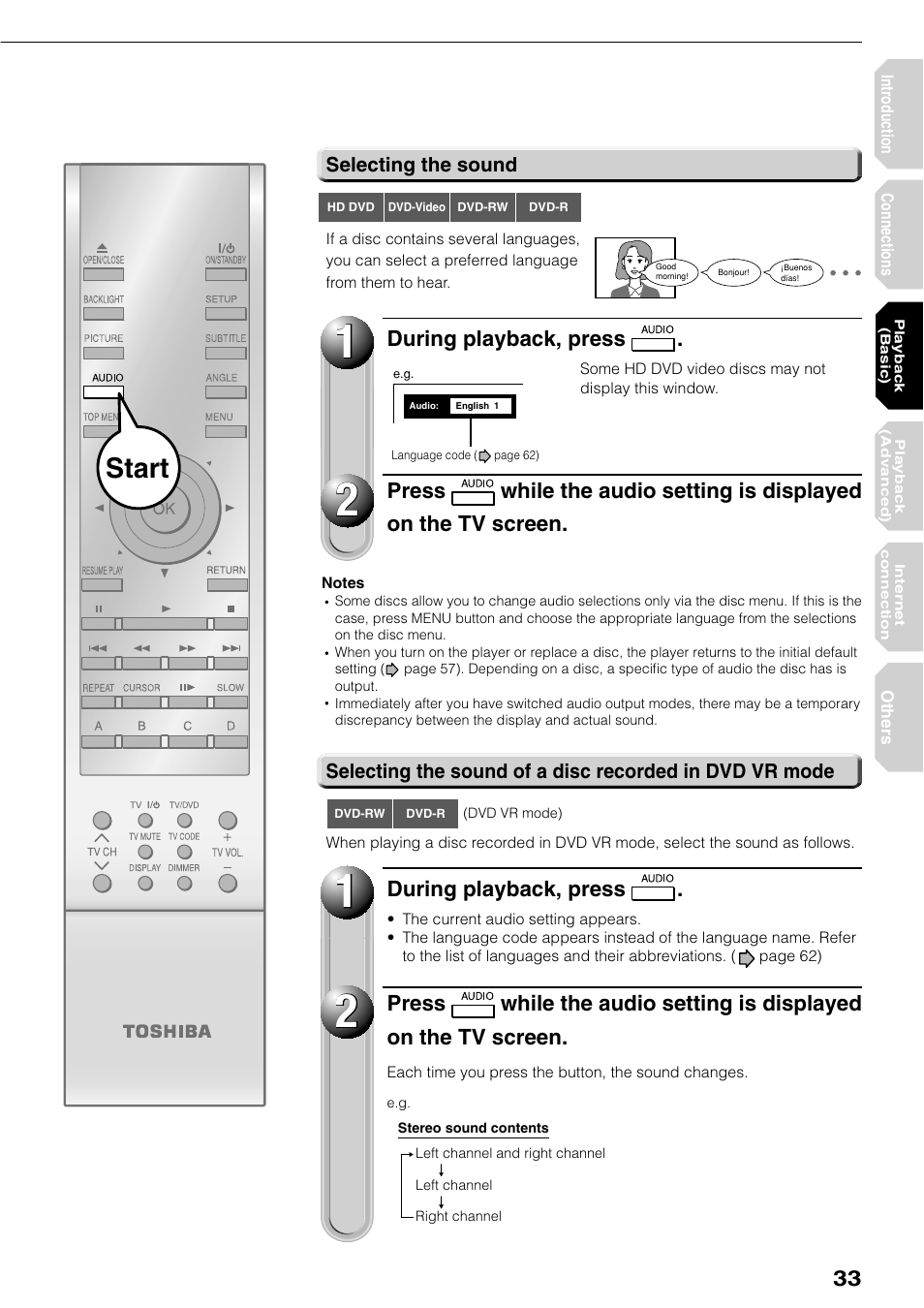 Start | Toshiba HD-XE1KY User Manual | Page 33 / 76