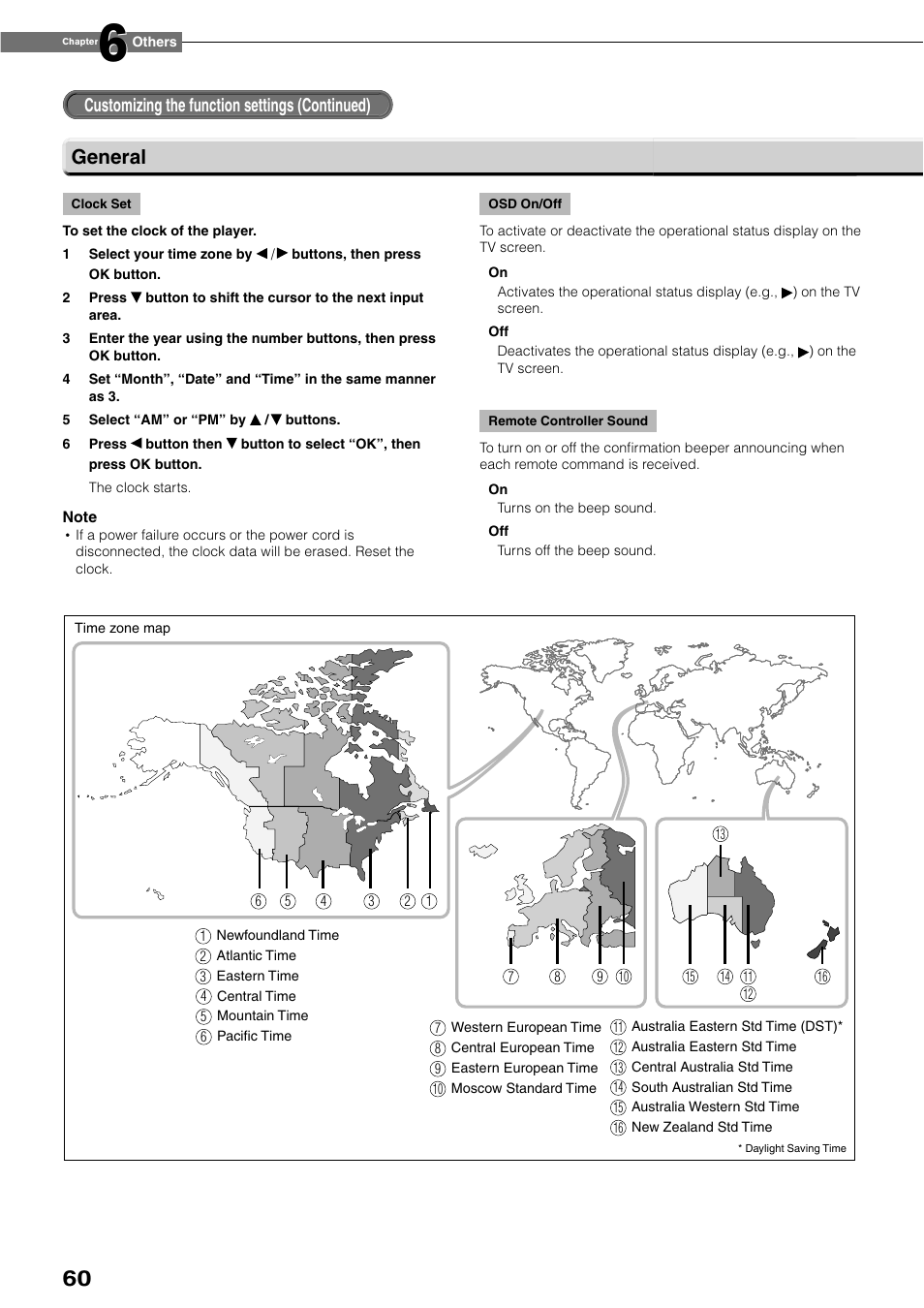 General, Customizing the function settings (continued) | Toshiba HD-XE1KY User Manual | Page 60 / 76