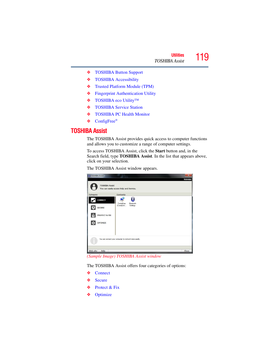 Toshiba assist | Toshiba Toshubia Tecra R940 User Manual | Page 119 / 216