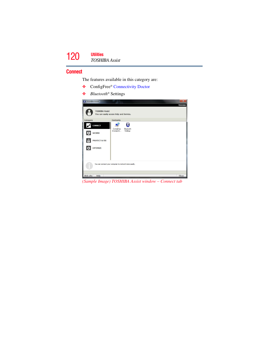 Connect | Toshiba Toshubia Tecra R940 User Manual | Page 120 / 216