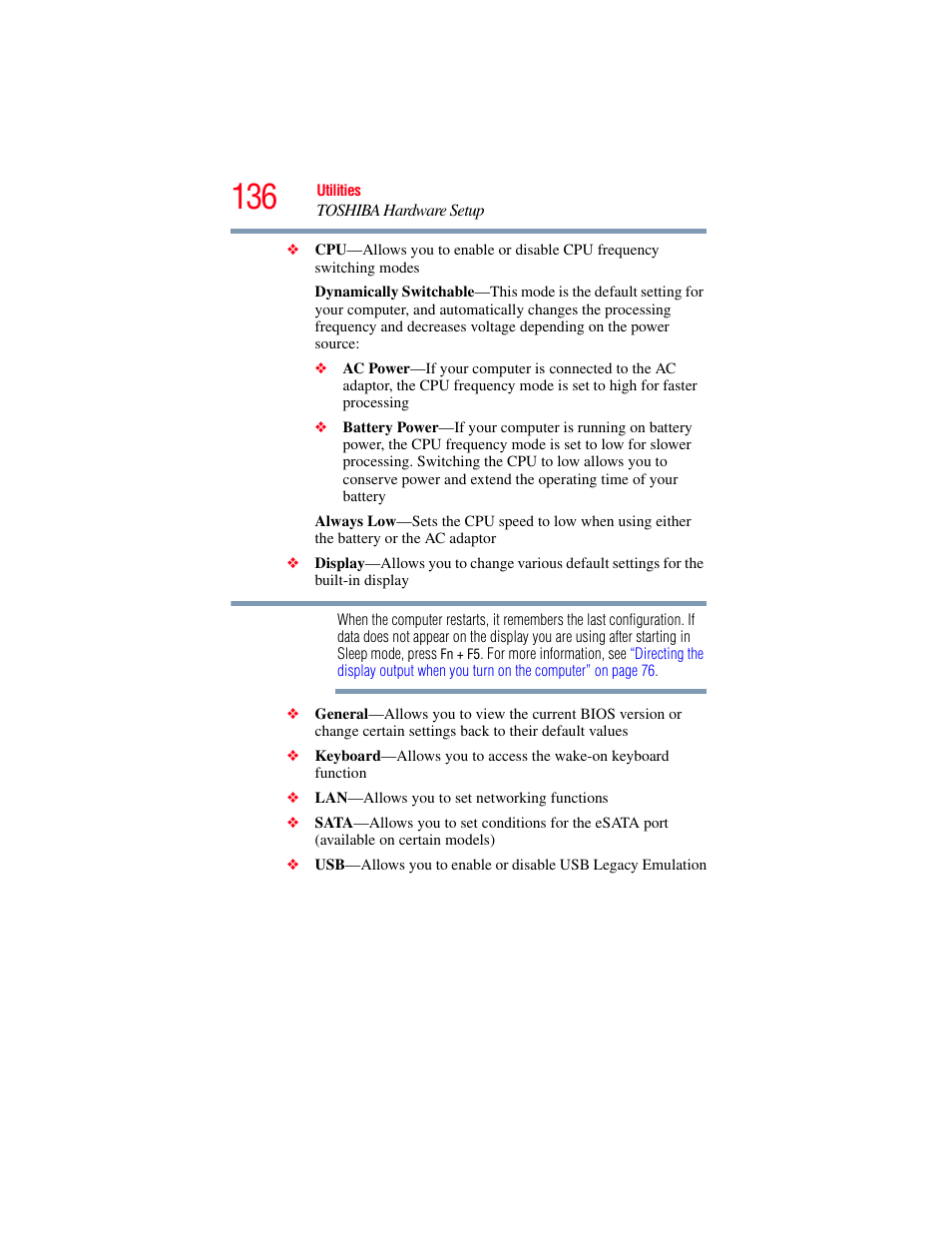 Toshiba Toshubia Tecra R940 User Manual | Page 136 / 216
