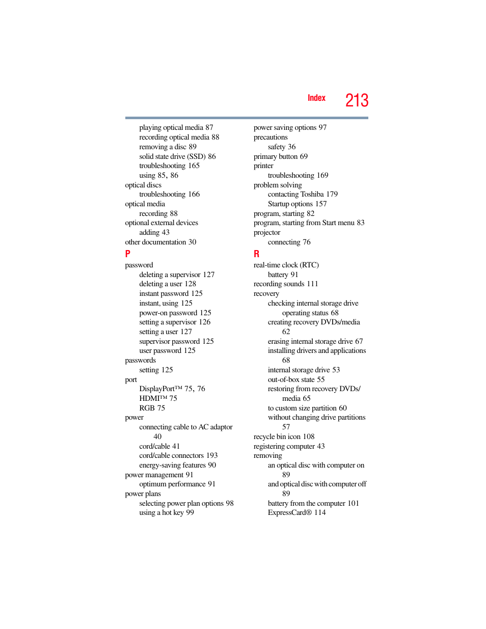 Toshiba Toshubia Tecra R940 User Manual | Page 213 / 216