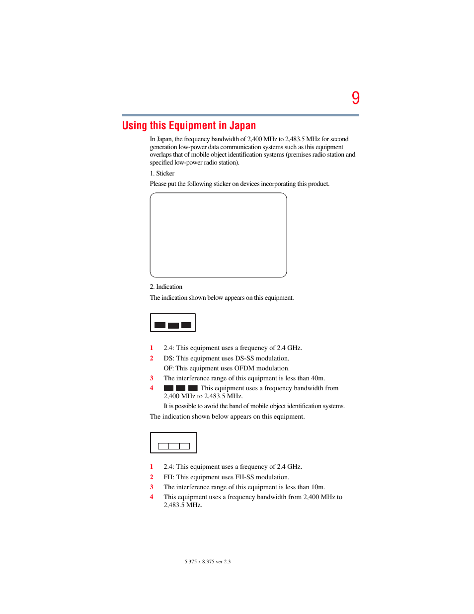 Using this equipment in japan | Toshiba Toshubia Tecra R940 User Manual | Page 9 / 216
