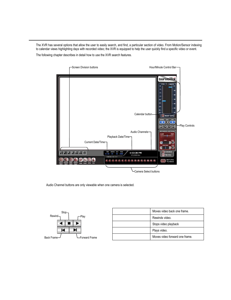 Search overview, Play controls | Toshiba XVR16-120-X User Manual | Page 78 / 121