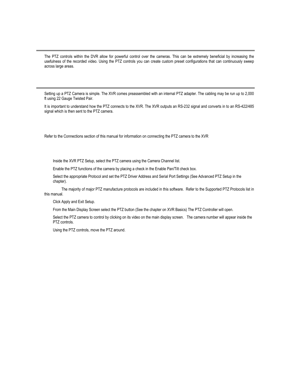 Pan / tilt / zoom overview, Setting up a ptz camera | Toshiba XVR16-120-X User Manual | Page 88 / 121