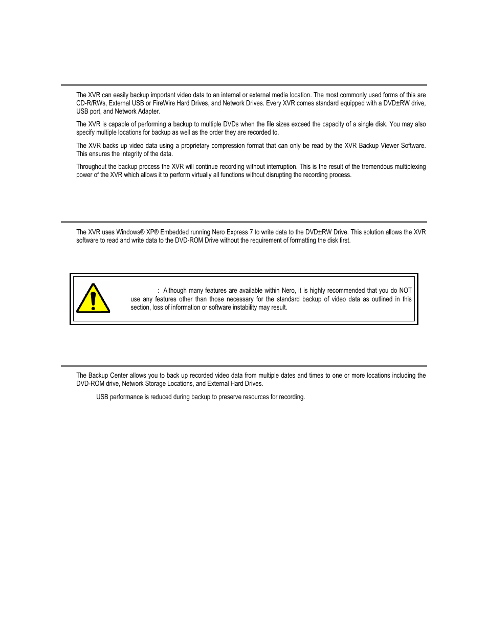 Backup overview, Nero® express, Backup center overview | Toshiba XVR16-120-X User Manual | Page 96 / 121