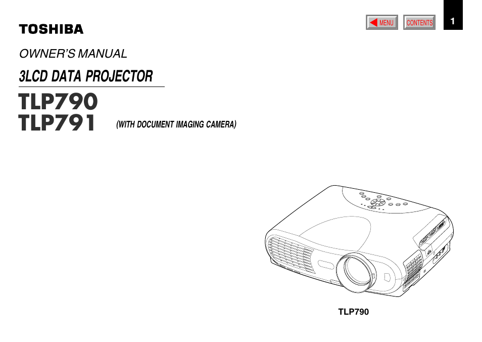 Toshiba TLP791 User Manual | 80 pages