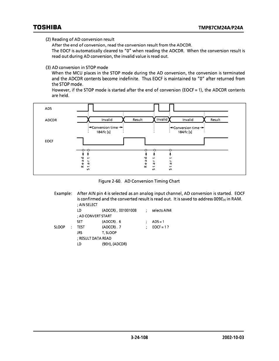 Toshiba | Toshiba TMP87CP24AF User Manual | Page 108 / 132