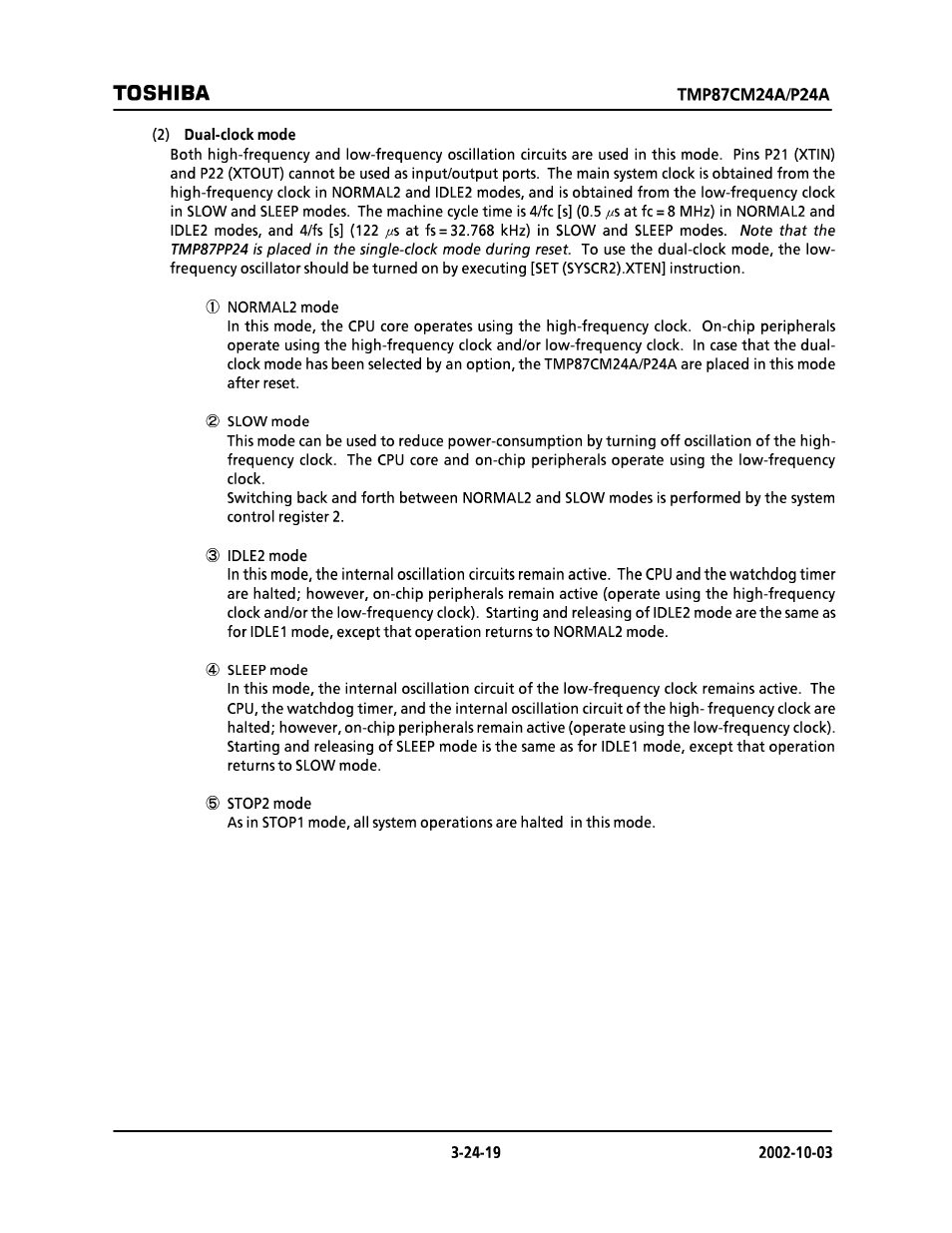 Toshiba | Toshiba TMP87CP24AF User Manual | Page 19 / 132