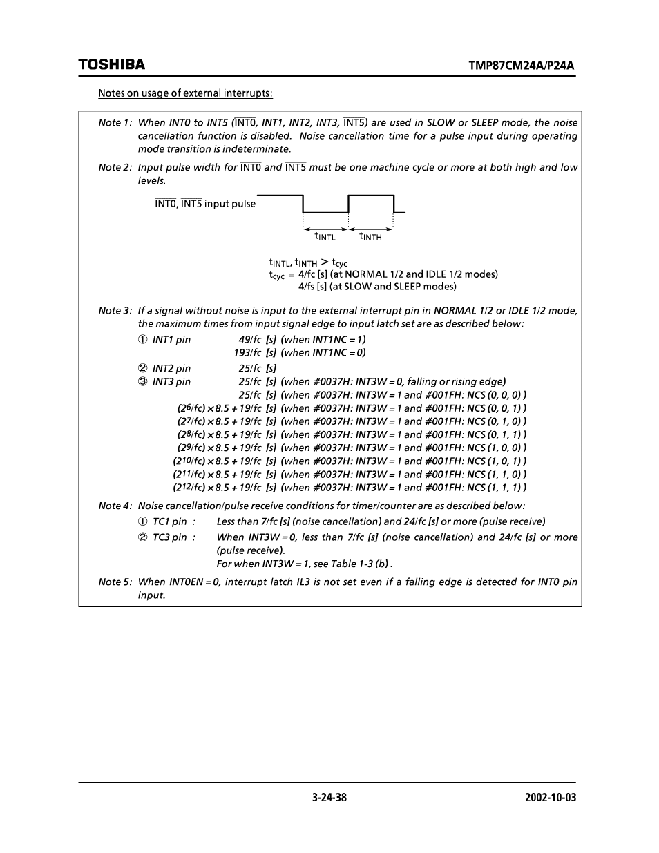 Toshiba | Toshiba TMP87CP24AF User Manual | Page 38 / 132