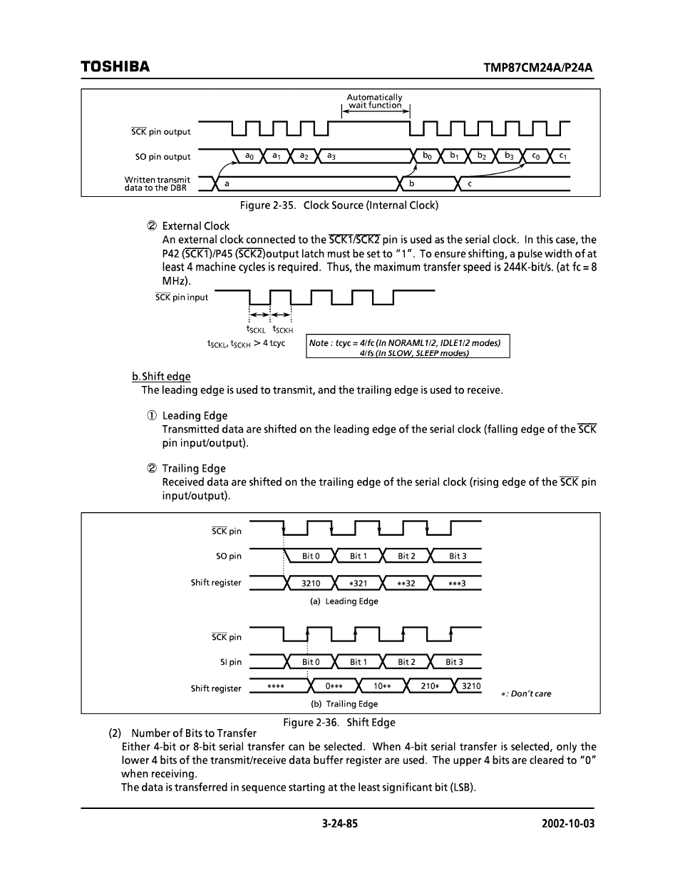 I i___ i i___ i i, F i___ f i___ f i___ f, Toshiba | Toshiba TMP87CP24AF User Manual | Page 85 / 132