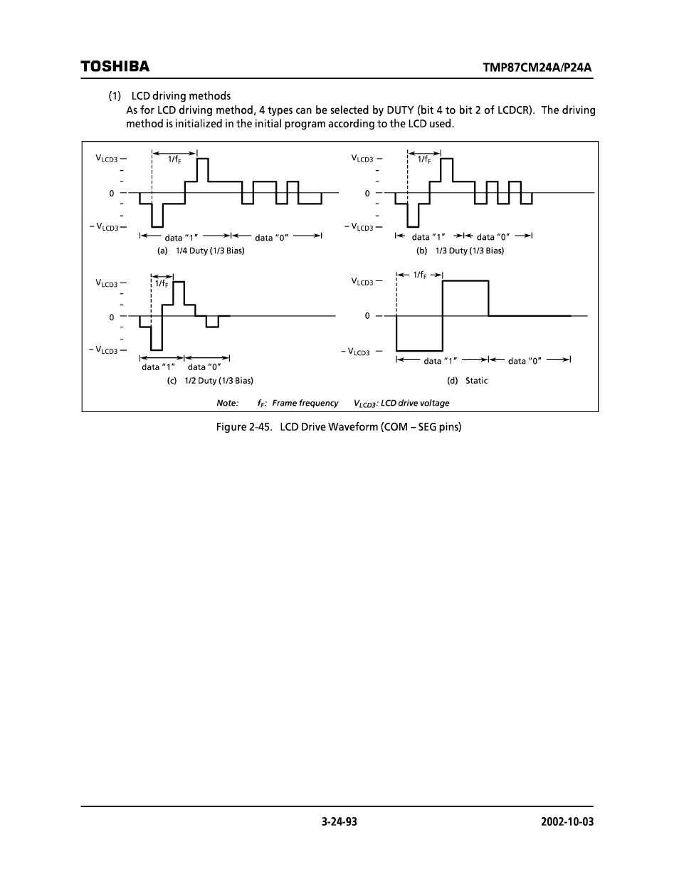 U j^jitl, Toshiba | Toshiba TMP87CP24AF User Manual | Page 93 / 132