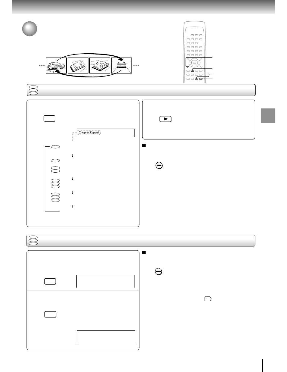 Playing repeatedly, Repeating a title, chapter, or track, Repeating a specific segment | Toshiba SD-2050 User Manual | Page 27 / 46