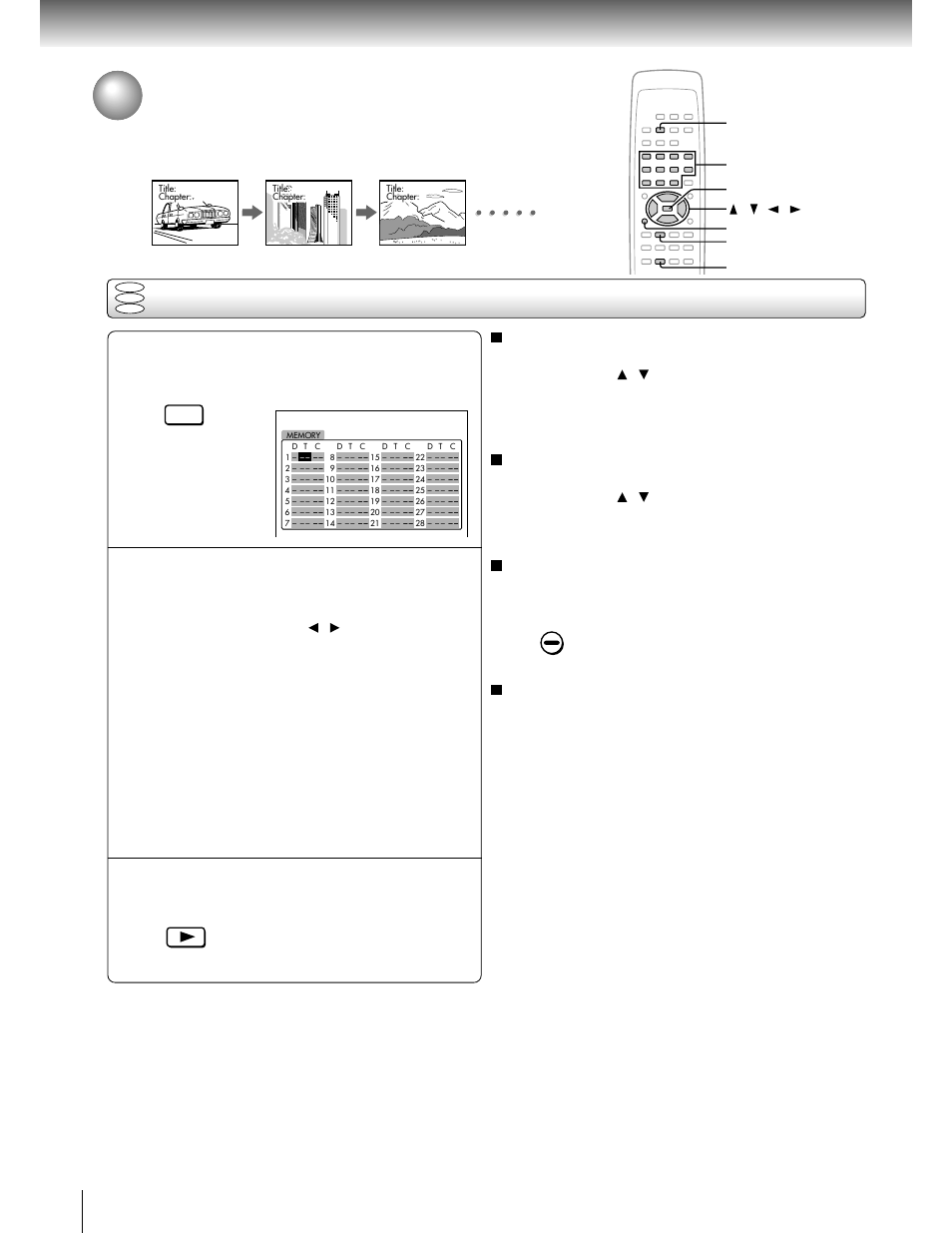 Playing in a favorite order, Advanced playback | Toshiba SD-2050 User Manual | Page 28 / 46