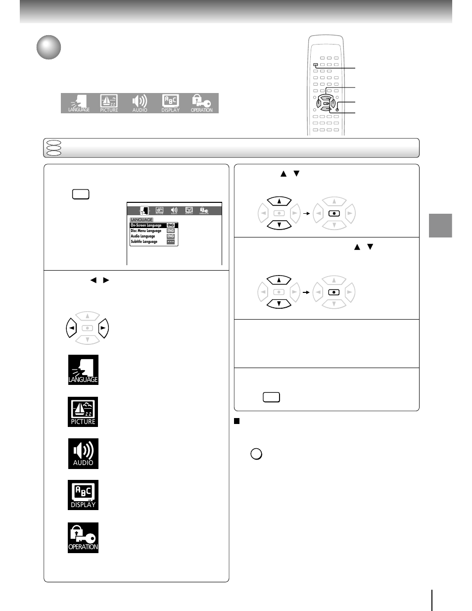 Function setup, Customizing the function settings, Setting procedure | Toshiba SD-2050 User Manual | Page 35 / 46