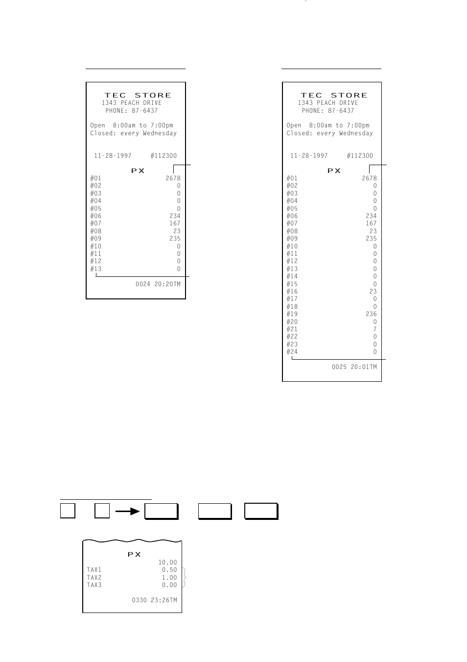 System option read 1 system option read 2, Tax calculation test | Toshiba TEC MA-1350-1 User Manual | Page 112 / 114