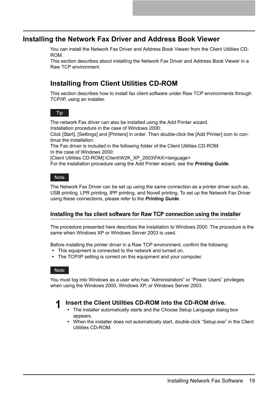 Installing from client utilities cd-rom | Toshiba E-STUDIO 165  EN User Manual | Page 19 / 118