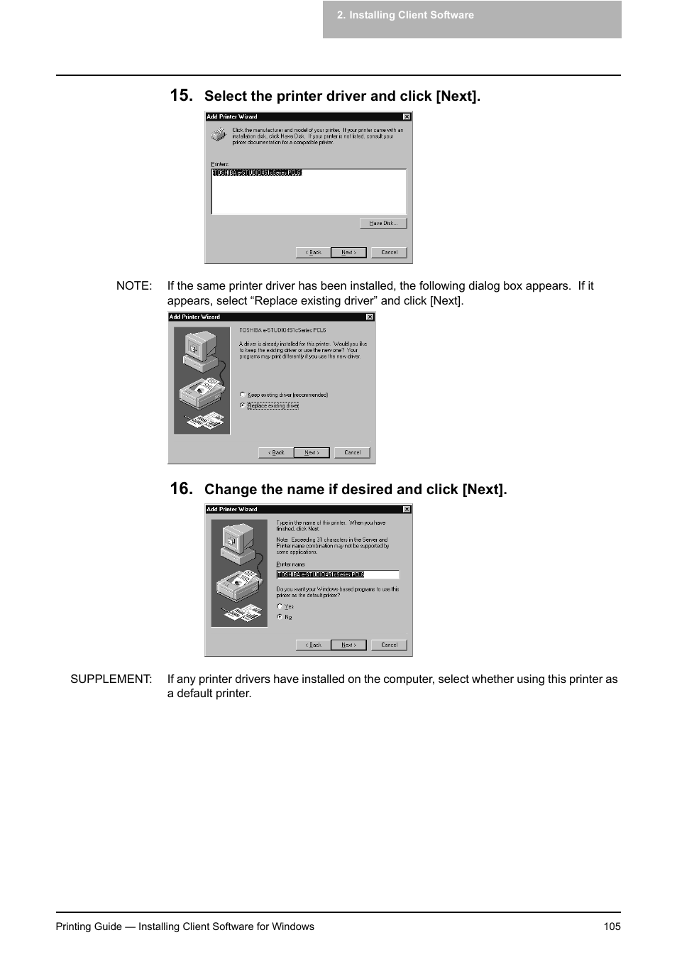 Toshiba E-STUDIO 351C User Manual | Page 105 / 372