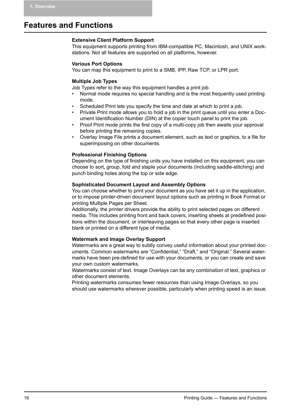 Features and functions | Toshiba E-STUDIO 351C User Manual | Page 16 / 372