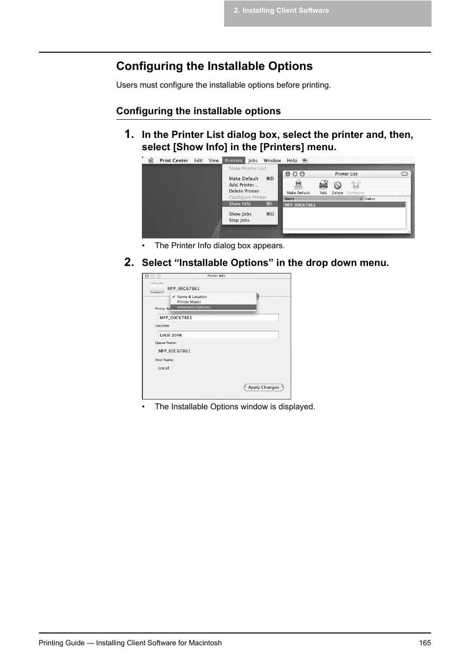 Configuring the installable options, P.165 "configuring the installable options | Toshiba E-STUDIO 351C User Manual | Page 165 / 372