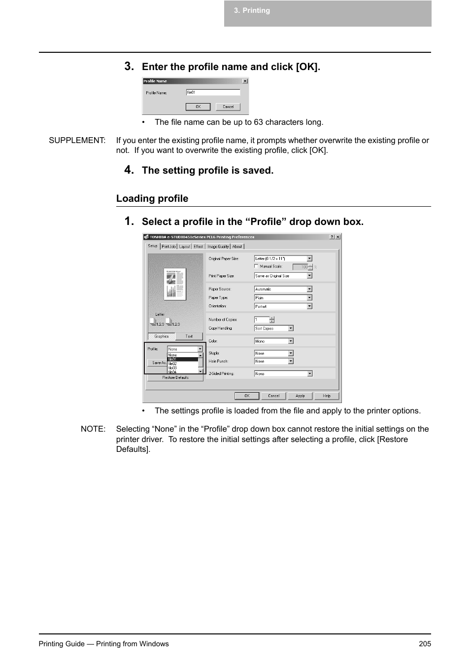 P.205 "loading profile | Toshiba E-STUDIO 351C User Manual | Page 205 / 372