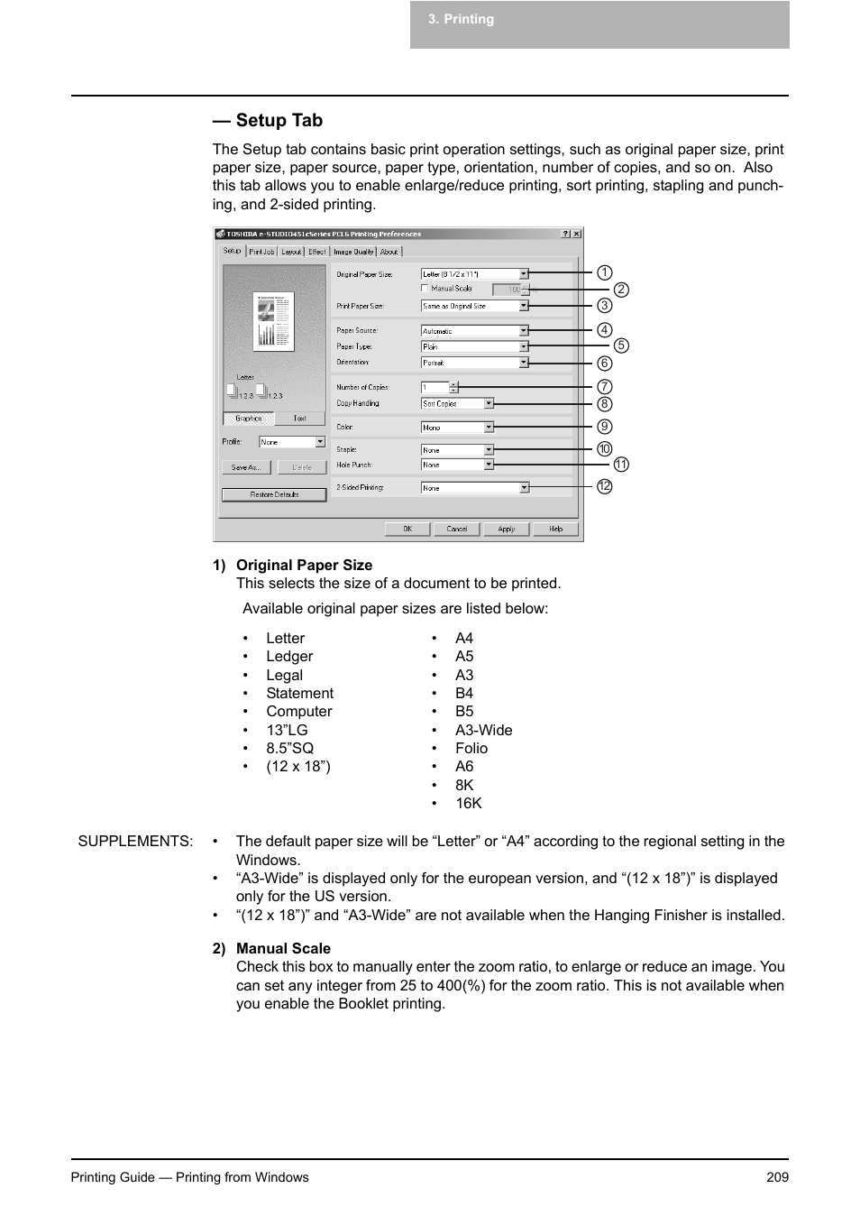 Setup tab, P.209 "setup tab | Toshiba E-STUDIO 351C User Manual | Page 209 / 372