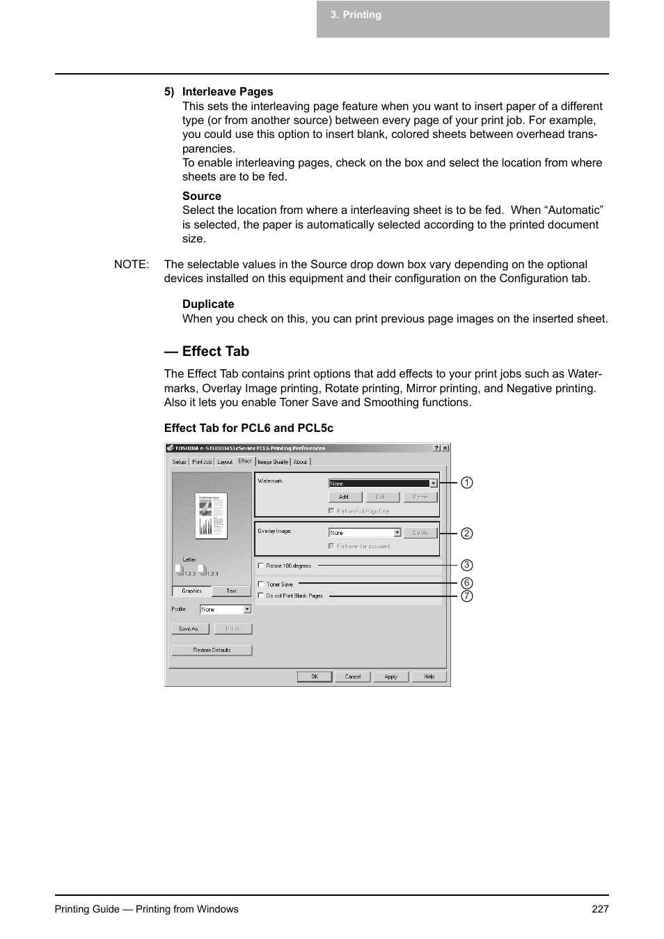 Effect tab, P.227 "effect tab | Toshiba E-STUDIO 351C User Manual | Page 227 / 372