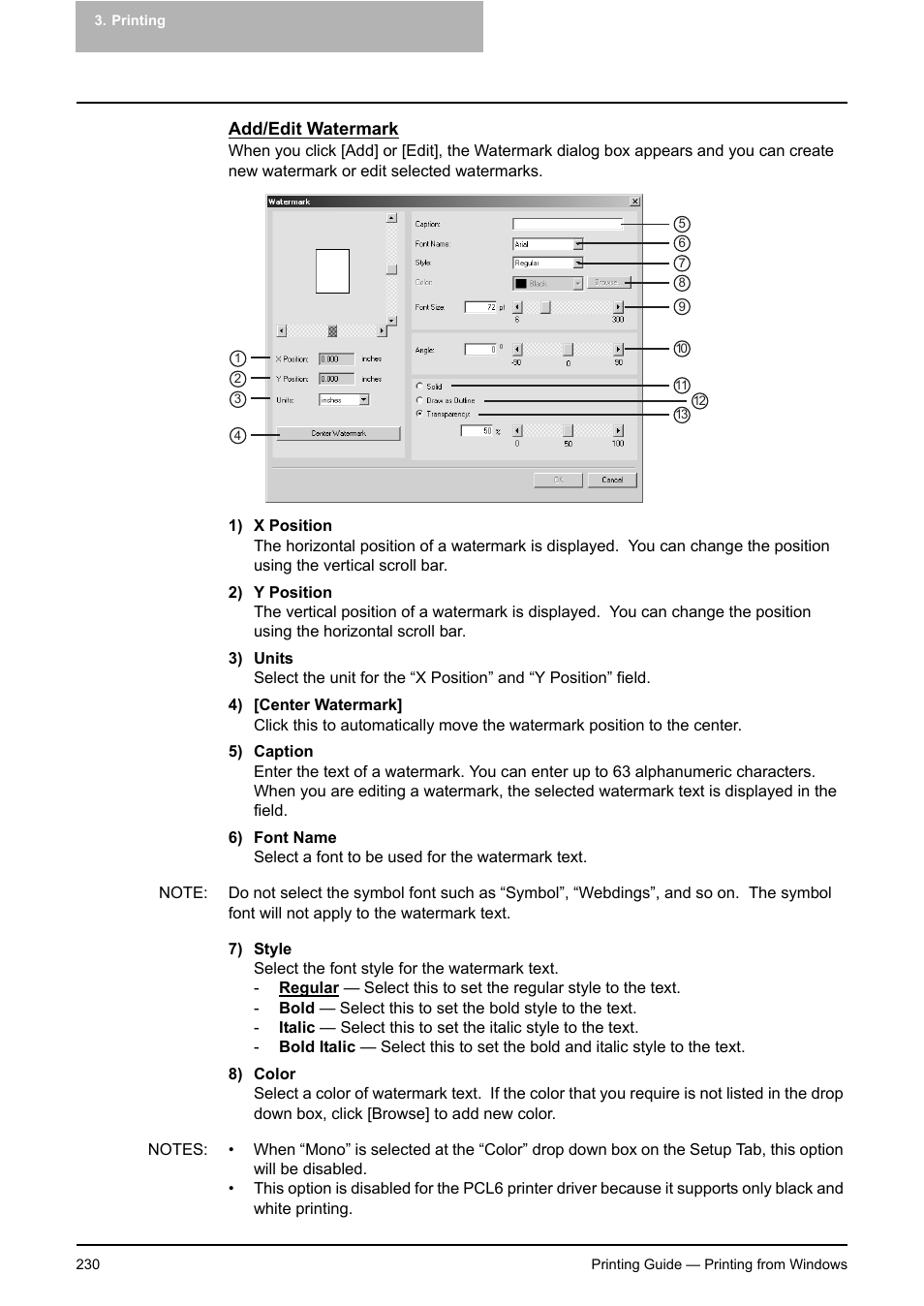 P.230 "add/edit watermark | Toshiba E-STUDIO 351C User Manual | Page 230 / 372