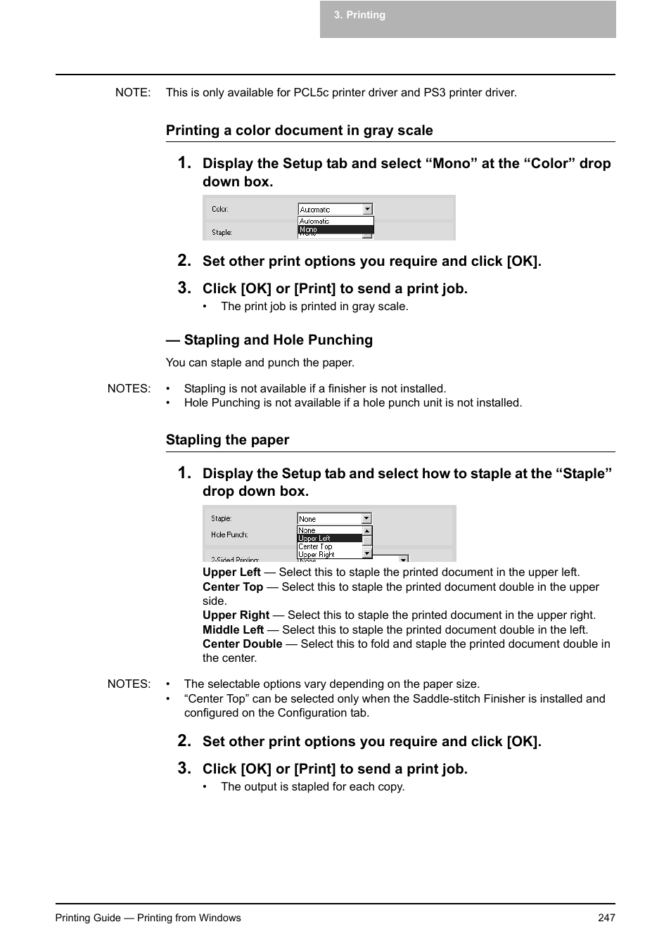 Stapling and hole punching | Toshiba E-STUDIO 351C User Manual | Page 247 / 372