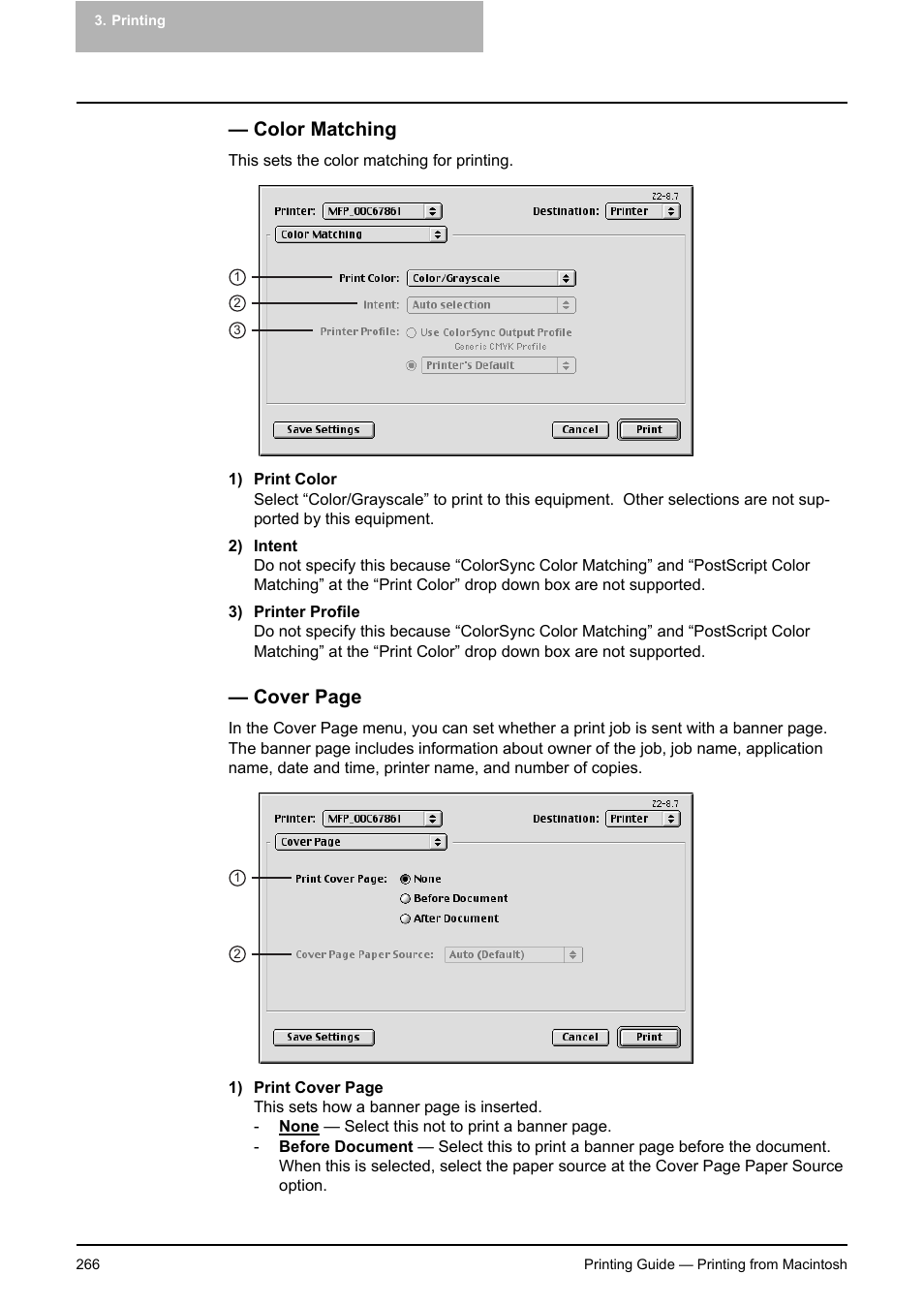 Color matching, Cover page | Toshiba E-STUDIO 351C User Manual | Page 266 / 372