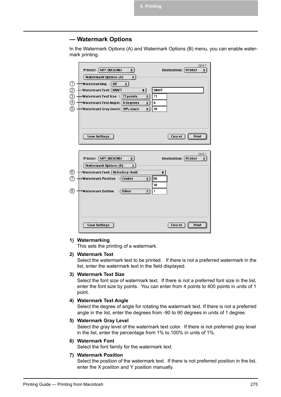 Watermark options | Toshiba E-STUDIO 351C User Manual | Page 275 / 372