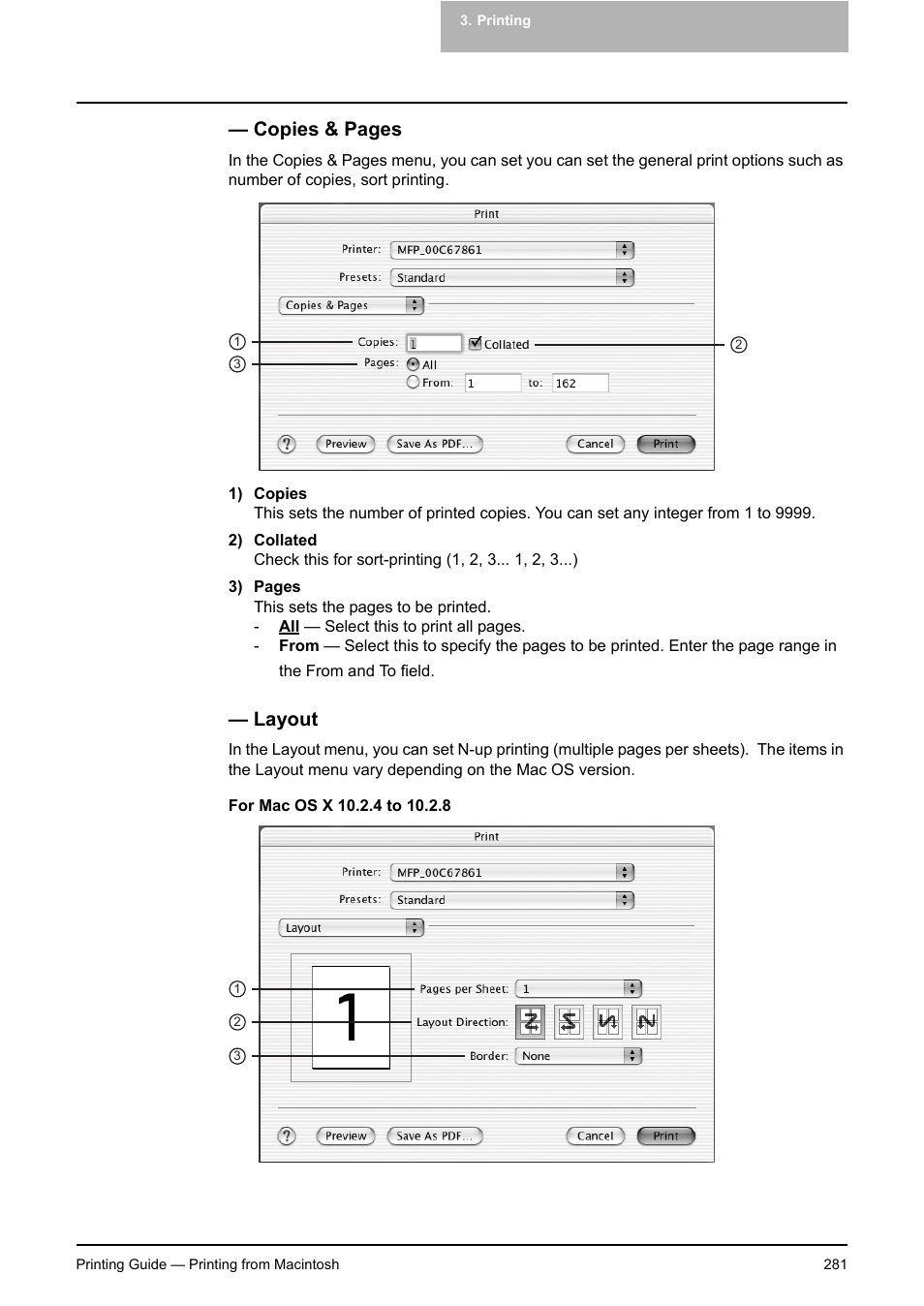 Layout, P.281 "layout, Copies & pages | Toshiba E-STUDIO 351C User Manual | Page 281 / 372