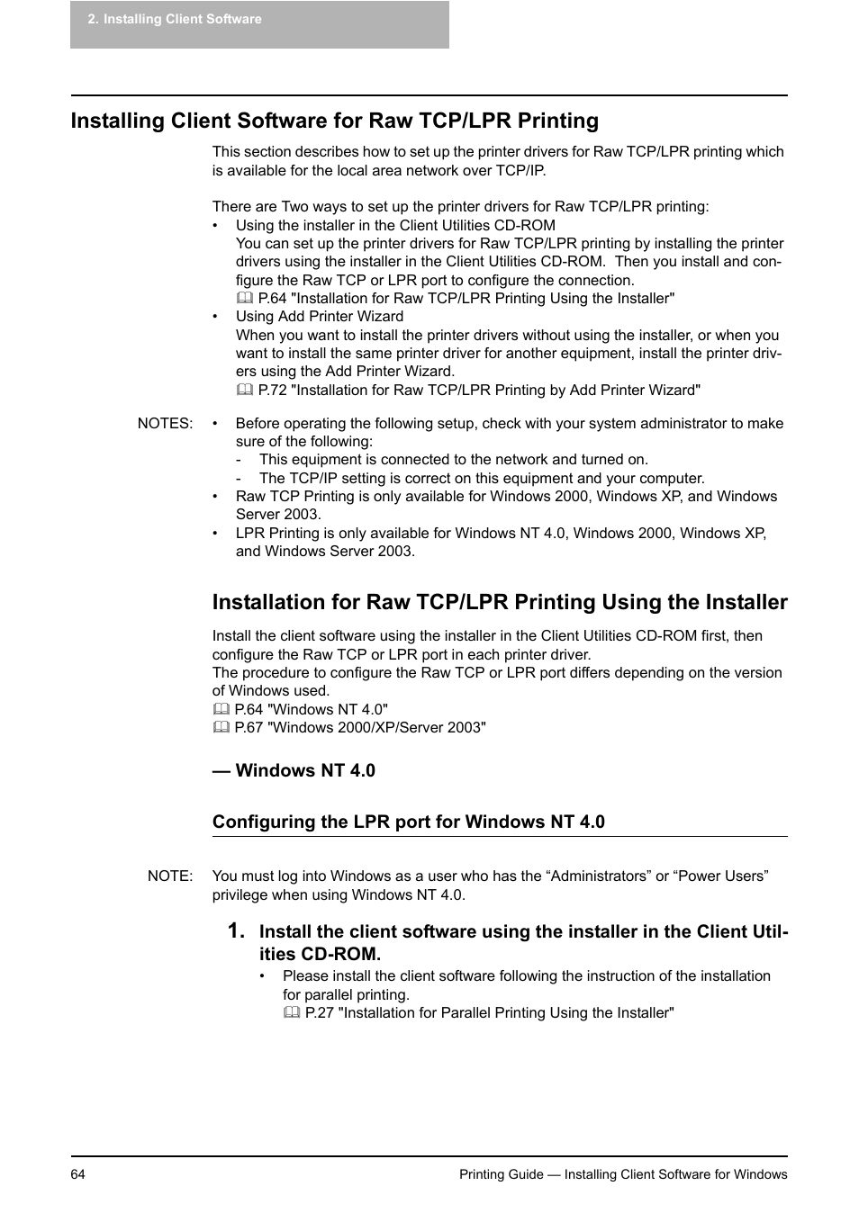 Windows nt 4.0 | Toshiba E-STUDIO 351C User Manual | Page 64 / 372