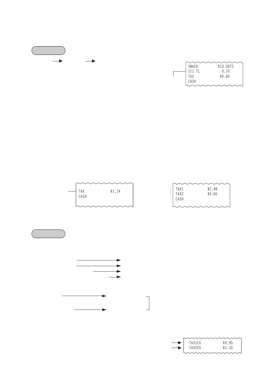 Selective itemizer (si) total read, Tax calculation and print, Tax exemption | Toshiba TEC FS-1450 User Manual | Page 50 / 144