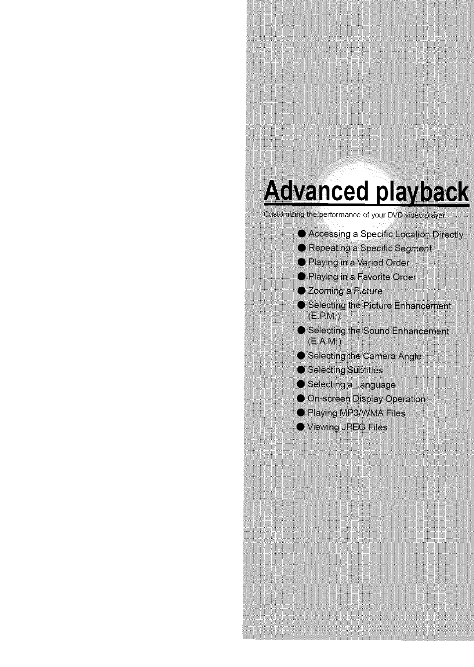 Advanced playback | Toshiba SD-3960SU User Manual | Page 30 / 73